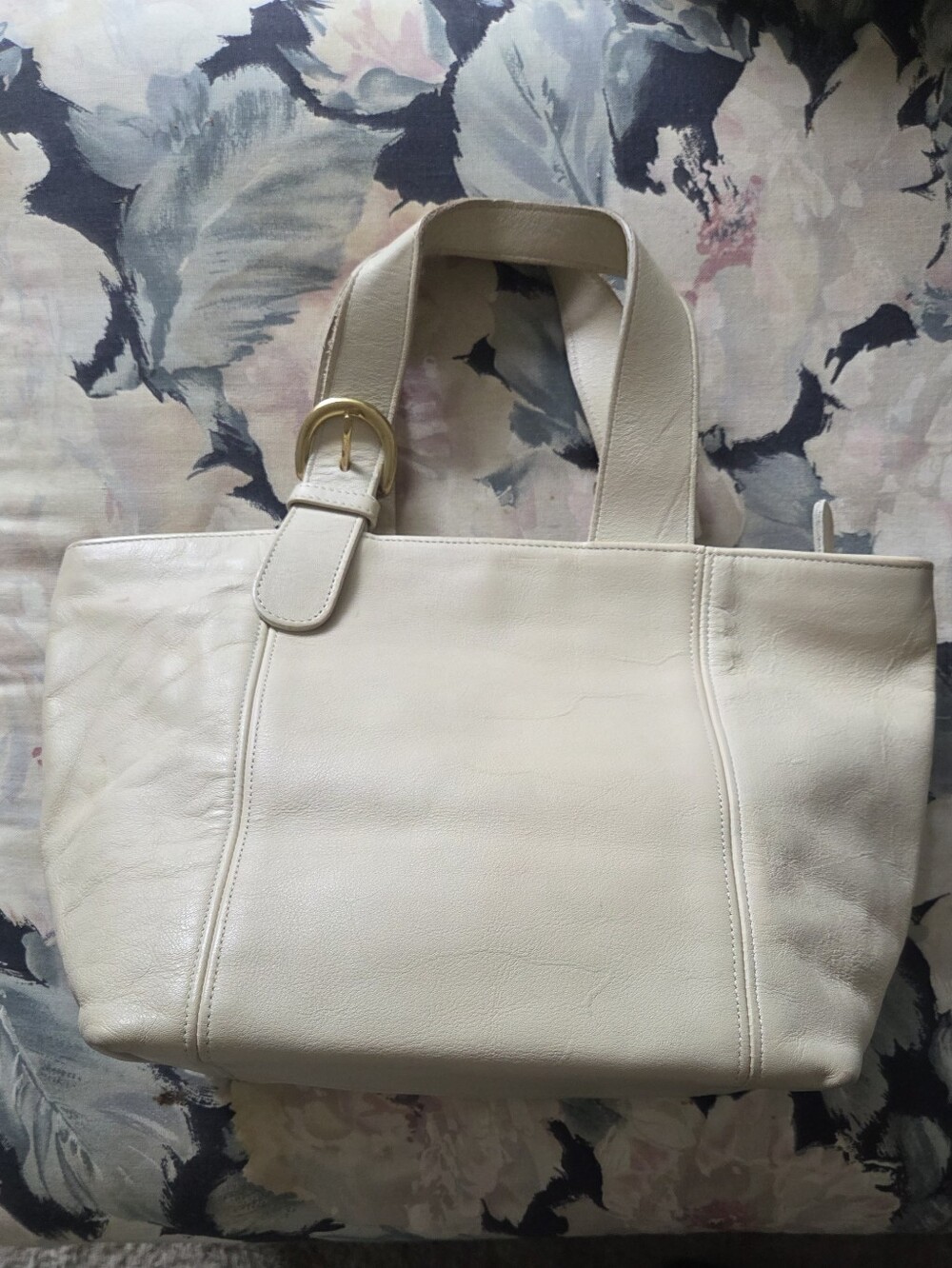 Coach Waverly Ivory Leather Tote